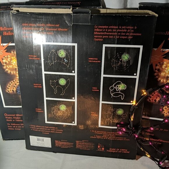 3 Set Vintage Sears Halloween Silhouettes Lights Window Decor Cat Witch Ghost - Picture 8 of 16